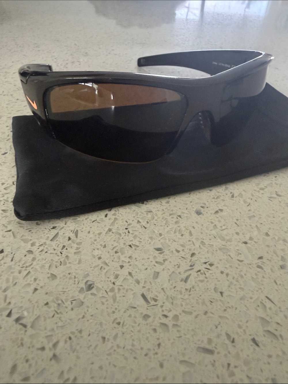 Nike Brown Lens Black Frame Sports Sunglasses - Diverqe